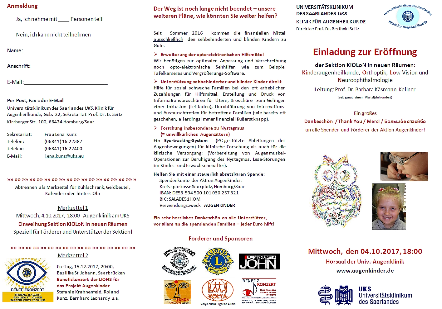 Einladungsflyer Vorderseite